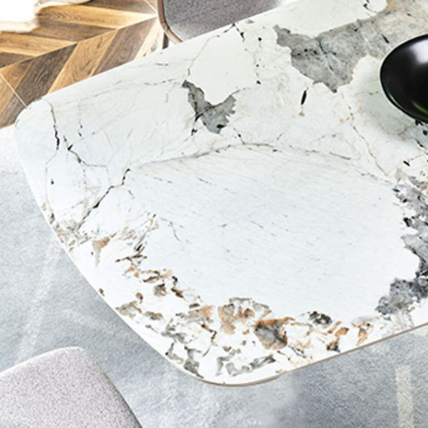 Metal Traditional Luxury Rectangular Table Sintered Stone Table Clearhalo ' dining_table' 'Dining Tables & Seating' 'Dining Tables' 'furn' 'furn_dining_table' 'Furniture' 'furniture_dining_table' 'Kitchen & Dining Furniture' 'kitchen&dining_furn' 'kitchen' 'kitchen_dining_table' 4239272
