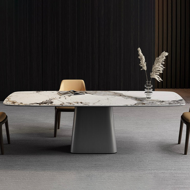 Metal Traditional Luxury Rectangular Table Sintered Stone Table Clearhalo ' dining_table' 'Dining Tables & Seating' 'Dining Tables' 'furn' 'furn_dining_table' 'Furniture' 'furniture_dining_table' 'Kitchen & Dining Furniture' 'kitchen&dining_furn' 'kitchen' 'kitchen_dining_table' 4239277