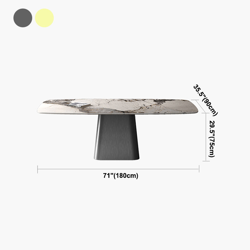 Metal Traditional Luxury Rectangular Table Sintered Stone Table Clearhalo ' dining_table' 'Dining Tables & Seating' 'Dining Tables' 'furn' 'furn_dining_table' 'Furniture' 'furniture_dining_table' 'Kitchen & Dining Furniture' 'kitchen&dining_furn' 'kitchen' 'kitchen_dining_table' 4239280