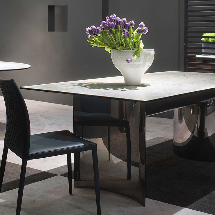 Metal Traditional Luxury Rectangle Table White Sintered Stone Table for Kitchen and Dining Room Clearhalo ' dining_table' 'Dining Tables & Seating' 'Dining Tables' 'furn' 'furn_dining_table' 'Furniture' 'furniture_dining_table' 'Kitchen & Dining Furniture' 'kitchen&dining_furn' 'kitchen' 'kitchen_dining_table' 4239285