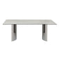 Metal Traditional Luxury Rectangle Table White Sintered Stone Table for Kitchen and Dining Room Clearhalo ' dining_table' 'Dining Tables & Seating' 'Dining Tables' 'furn' 'furn_dining_table' 'Furniture' 'furniture_dining_table' 'Kitchen & Dining Furniture' 'kitchen&dining_furn' 'kitchen' 'kitchen_dining_table' 4239286
