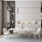 Modern Rectangle Dining Table White Sintered Stone Dining Table with Acrylic Base for Kitchen Clearhalo ' dining_table' 'Dining Tables & Seating' 'Dining Tables' 'furn' 'furn_dining_table' 'Furniture' 'furniture_dining_table' 'Kitchen & Dining Furniture' 'kitchen&dining_furn' 'kitchen' 'kitchen_dining_table' 4239303