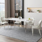 Modern Rectangle Dining Table White Sintered Stone Dining Table with Acrylic Base for Kitchen Clearhalo ' dining_table' 'Dining Tables & Seating' 'Dining Tables' 'furn' 'furn_dining_table' 'Furniture' 'furniture_dining_table' 'Kitchen & Dining Furniture' 'kitchen&dining_furn' 'kitchen' 'kitchen_dining_table' 4239309