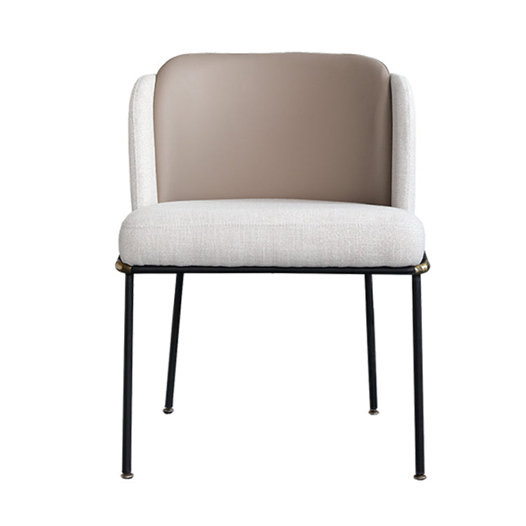 Modern Style Linen Fabric Dining Chairs Solid Back Upholstered Chairs for Home Use Clearhalo ' kitchen&dining_furn' 'Dining Chairs' 'Dining Tables & Seating' 'dining_chair' 'furn' 'furn_dining_chair' 'Furniture' 'furniture_dining_chair' 'Kitchen & Dining Furniture' 'kitchen' 4239333