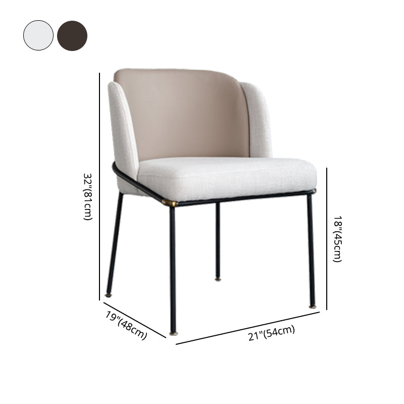 Modern Style Linen Fabric Dining Chairs Solid Back Upholstered Chairs for Home Use Clearhalo ' kitchen&dining_furn' 'Dining Chairs' 'Dining Tables & Seating' 'dining_chair' 'furn' 'furn_dining_chair' 'Furniture' 'furniture_dining_chair' 'Kitchen & Dining Furniture' 'kitchen' 4239342