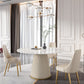 Round Traditional Luxury Dining Room Table White Sintered Stone Table with White Pedestal Base Clearhalo ' dining_table' 'Dining Tables & Seating' 'Dining Tables' 'furn' 'furn_dining_table' 'Furniture' 'furniture_dining_table' 'Kitchen & Dining Furniture' 'kitchen&dining_furn' 'kitchen' 'kitchen_dining_table' 4239343