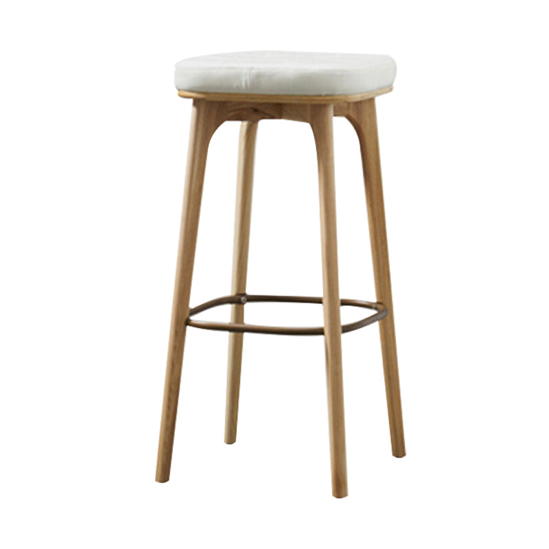 Industrial Style Armless Barstool Leather 30-inch Seat Height Counter Stools White Backless 1 Piece Clearhalo 'Bar Furniture' 'Bar Stools' 'bar_stools' 'furn' 'furn_bar_stools' 'furniture_bar_stools' 'Kitchen & Dining Furniture' 'kitchen&dining_furn' 'kitchen' 'kitchen_furn' Furniture' 4239354