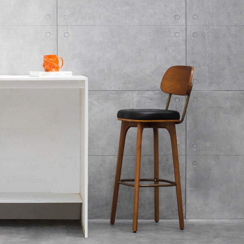 Industrial Style Armless Barstool Leather 30-inch Seat Height Counter Stools Clearhalo 'Bar Furniture' 'Bar Stools' 'bar_stools' 'furn' 'furn_bar_stools' 'furniture_bar_stools' 'Kitchen & Dining Furniture' 'kitchen&dining_furn' 'kitchen' 'kitchen_furn' Furniture' 4239355