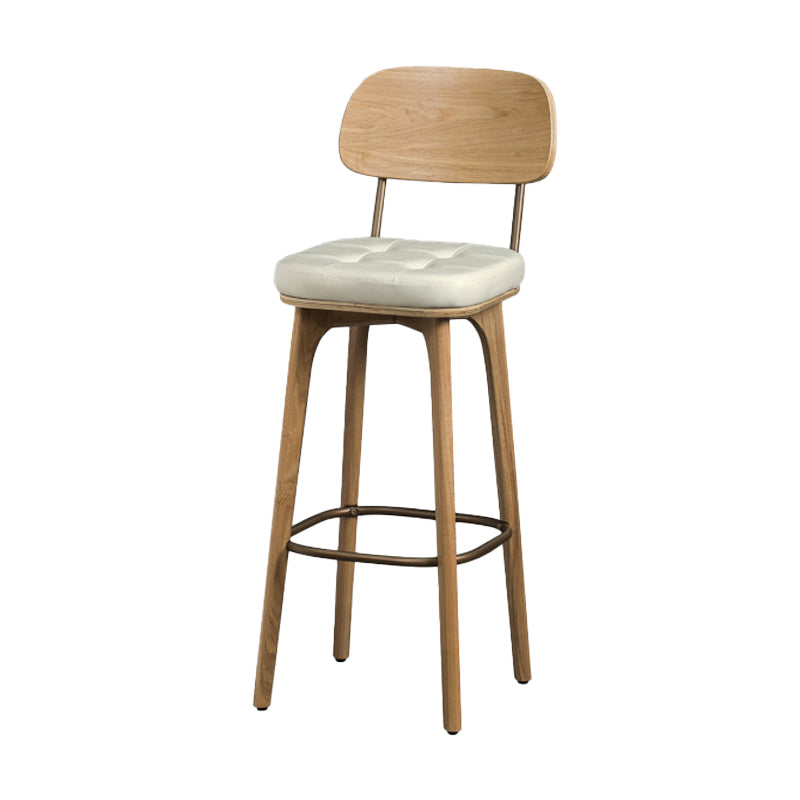 Industrial Style Armless Barstool Leather 30-inch Seat Height Counter Stools White With Back 1 Piece Clearhalo 'Bar Furniture' 'Bar Stools' 'bar_stools' 'furn' 'furn_bar_stools' 'furniture_bar_stools' 'Kitchen & Dining Furniture' 'kitchen&dining_furn' 'kitchen' 'kitchen_furn' Furniture' 4239360
