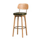 Industrial Style Armless Barstool Leather 30-inch Seat Height Counter Stools Army Green With Back 1 Piece Clearhalo 'Bar Furniture' 'Bar Stools' 'bar_stools' 'furn' 'furn_bar_stools' 'furniture_bar_stools' 'Kitchen & Dining Furniture' 'kitchen&dining_furn' 'kitchen' 'kitchen_furn' Furniture' 4239362