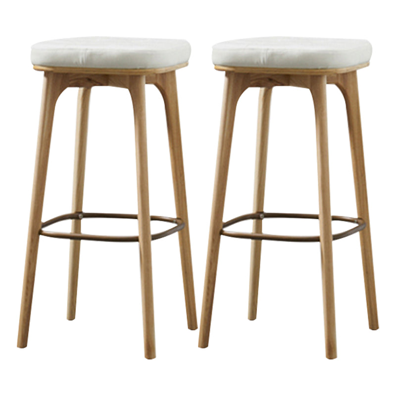 Industrial Style Armless Barstool Leather 30-inch Seat Height Counter Stools White Backless 2 Piece Set Clearhalo 'Bar Furniture' 'Bar Stools' 'bar_stools' 'furn' 'furn_bar_stools' 'furniture_bar_stools' 'Kitchen & Dining Furniture' 'kitchen&dining_furn' 'kitchen' 'kitchen_furn' Furniture' 4239367