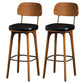 Industrial Style Armless Barstool Leather 30-inch Seat Height Counter Stools Black With Back 2 Piece Set Clearhalo 'Bar Furniture' 'Bar Stools' 'bar_stools' 'furn' 'furn_bar_stools' 'furniture_bar_stools' 'Kitchen & Dining Furniture' 'kitchen&dining_furn' 'kitchen' 'kitchen_furn' Furniture' 4239371