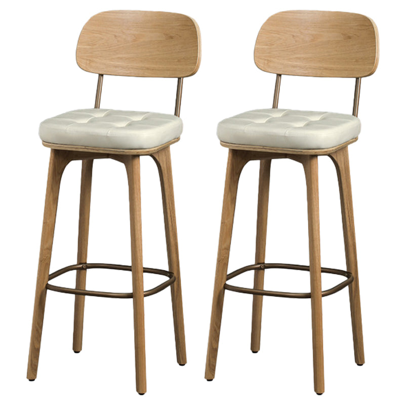 Industrial Style Armless Barstool Leather 30-inch Seat Height Counter Stools White With Back 2 Piece Set Clearhalo 'Bar Furniture' 'Bar Stools' 'bar_stools' 'furn' 'furn_bar_stools' 'furniture_bar_stools' 'Kitchen & Dining Furniture' 'kitchen&dining_furn' 'kitchen' 'kitchen_furn' Furniture' 4239373