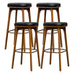 Industrial Style Armless Barstool Leather 30-inch Seat Height Counter Stools Black Backless 4 Piece Set Clearhalo 'Bar Furniture' 'Bar Stools' 'bar_stools' 'furn' 'furn_bar_stools' 'furniture_bar_stools' 'Kitchen & Dining Furniture' 'kitchen&dining_furn' 'kitchen' 'kitchen_furn' Furniture' 4239376