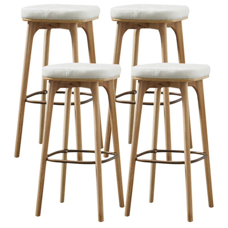 Industrial Style Armless Barstool Leather 30-inch Seat Height Counter Stools White Backless 4 Piece Set Clearhalo 'Bar Furniture' 'Bar Stools' 'bar_stools' 'furn' 'furn_bar_stools' 'furniture_bar_stools' 'Kitchen & Dining Furniture' 'kitchen&dining_furn' 'kitchen' 'kitchen_furn' Furniture' 4239377