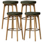 Industrial Style Armless Barstool Leather 30-inch Seat Height Counter Stools Army Green Backless 4 Piece Set Clearhalo 'Bar Furniture' 'Bar Stools' 'bar_stools' 'furn' 'furn_bar_stools' 'furniture_bar_stools' 'Kitchen & Dining Furniture' 'kitchen&dining_furn' 'kitchen' 'kitchen_furn' Furniture' 4239378