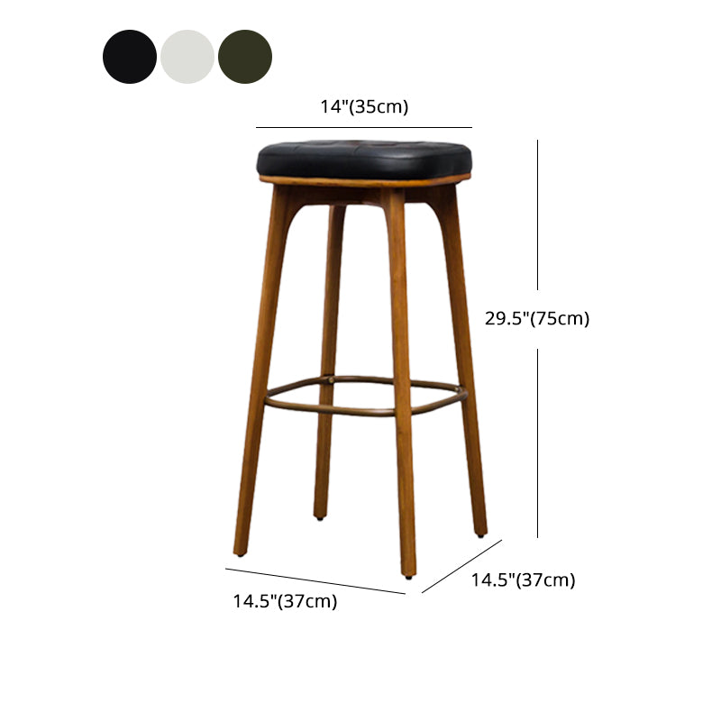Industrial Style Armless Barstool Leather 30-inch Seat Height Counter Stools Clearhalo 'Bar Furniture' 'Bar Stools' 'bar_stools' 'furn' 'furn_bar_stools' 'furniture_bar_stools' 'Kitchen & Dining Furniture' 'kitchen&dining_furn' 'kitchen' 'kitchen_furn' Furniture' 4239382