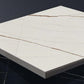 White Stone Industrial Indoor Bar Dining Table Double Pedestal Bistro Table with Shelve Clearhalo 'Bar Furniture' 'Bar Tables' 'bar_tables' 'Furniture' 'furniture_bar_tables' 'Kitchen & Dining Furniture' 'kitchen&dining_furn' 'kitchen' 4239857