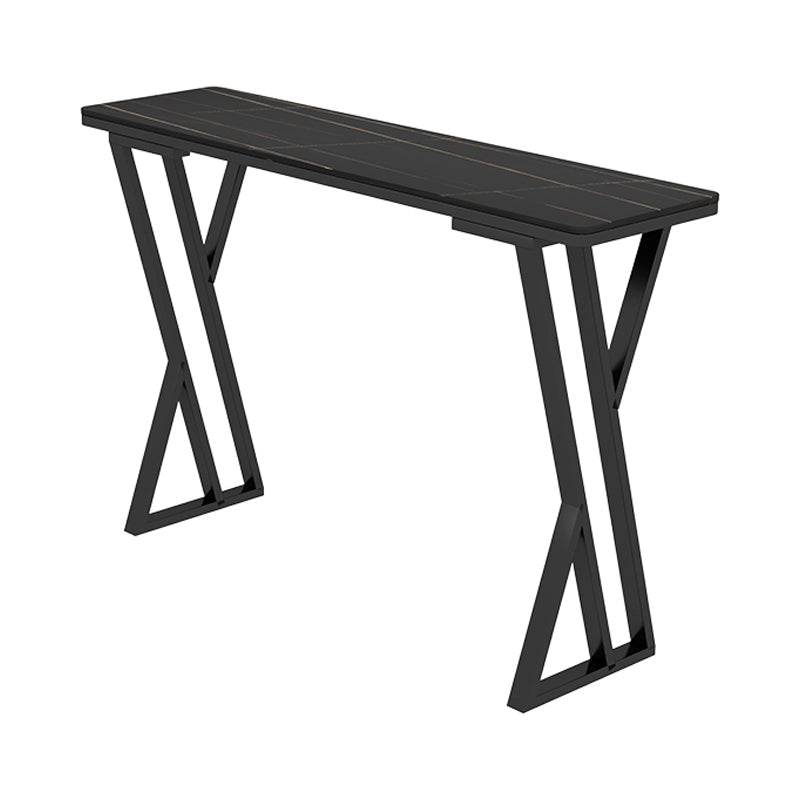 Stone Top Bar Table 42-inch Height Industrial Style Bistro Table for Restaurant Black Clearhalo 'Bar Furniture' 'Bar Tables' 'bar_tables' 'Furniture' 'furniture_bar_tables' 'Kitchen & Dining Furniture' 'kitchen&dining_furn' 'kitchen' 4240121