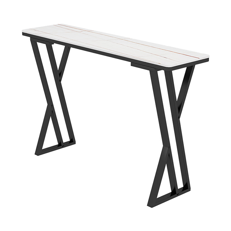 Stone Top Bar Table 42-inch Height Industrial Style Bistro Table for Restaurant White Clearhalo 'Bar Furniture' 'Bar Tables' 'bar_tables' 'Furniture' 'furniture_bar_tables' 'Kitchen & Dining Furniture' 'kitchen&dining_furn' 'kitchen' 4240124