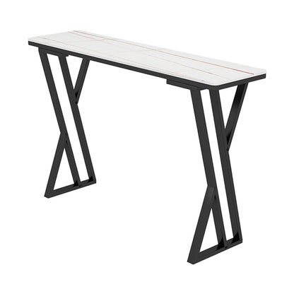 Stone Top Bar Table 42-inch Height Industrial Style Bistro Table for Restaurant White Clearhalo 'Bar Furniture' 'Bar Tables' 'bar_tables' 'Furniture' 'furniture_bar_tables' 'Kitchen & Dining Furniture' 'kitchen&dining_furn' 'kitchen' 4240124
