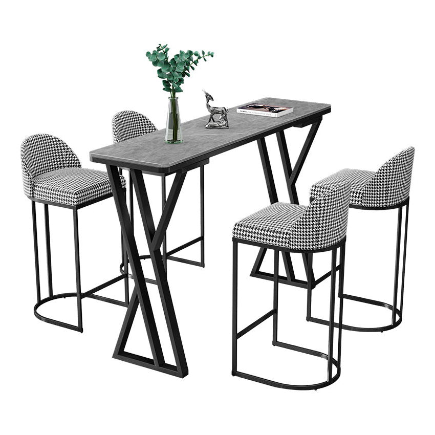 Stone Top Bar Table 42-inch Height Industrial Style Bistro Table for Restaurant Clearhalo 'Bar Furniture' 'Bar Tables' 'bar_tables' 'Furniture' 'furniture_bar_tables' 'Kitchen & Dining Furniture' 'kitchen&dining_furn' 'kitchen' 4240127