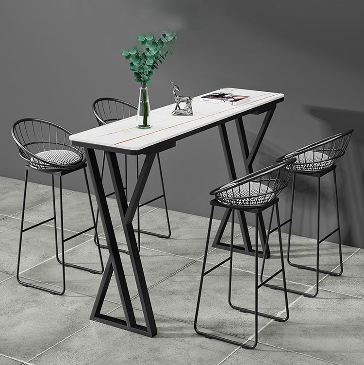 Stone Top Bar Table 42-inch Height Industrial Style Bistro Table for Restaurant Clearhalo 'Bar Furniture' 'Bar Tables' 'bar_tables' 'Furniture' 'furniture_bar_tables' 'Kitchen & Dining Furniture' 'kitchen&dining_furn' 'kitchen' 4240131