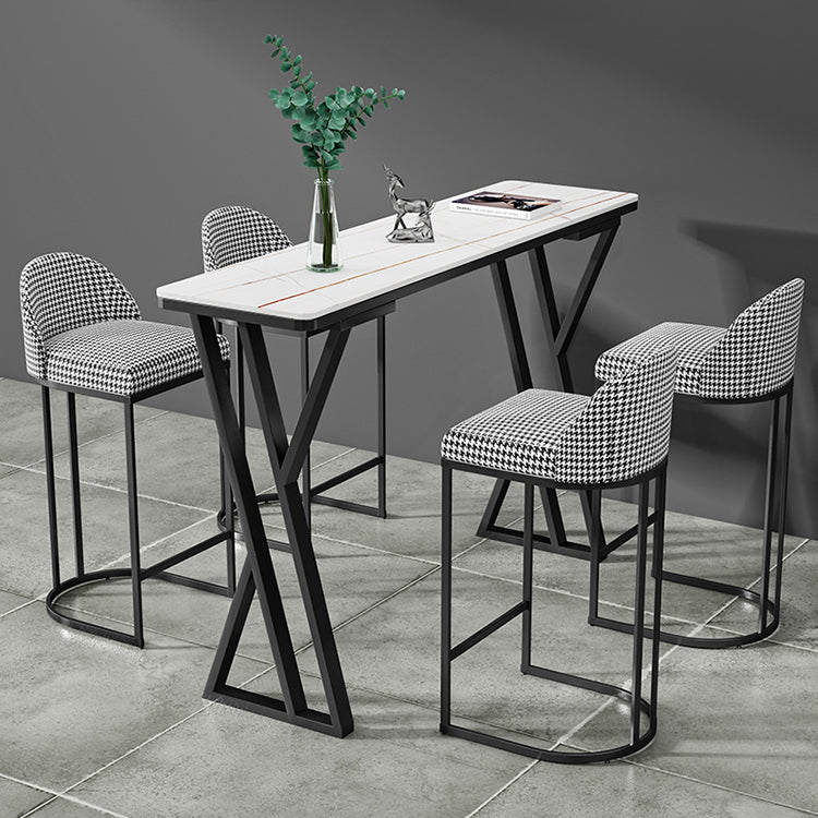 Stone Top Bar Table 42-inch Height Industrial Style Bistro Table for Restaurant Clearhalo 'Bar Furniture' 'Bar Tables' 'bar_tables' 'Furniture' 'furniture_bar_tables' 'Kitchen & Dining Furniture' 'kitchen&dining_furn' 'kitchen' 4240132