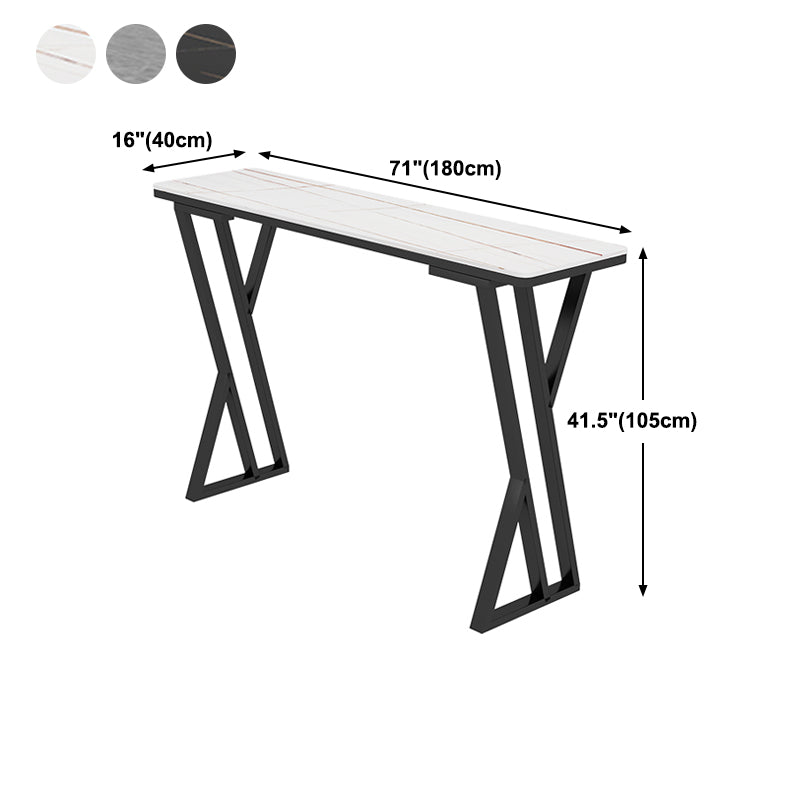 Stone Top Bar Table 42-inch Height Industrial Style Bistro Table for Restaurant Clearhalo 'Bar Furniture' 'Bar Tables' 'bar_tables' 'Furniture' 'furniture_bar_tables' 'Kitchen & Dining Furniture' 'kitchen&dining_furn' 'kitchen' 4240139