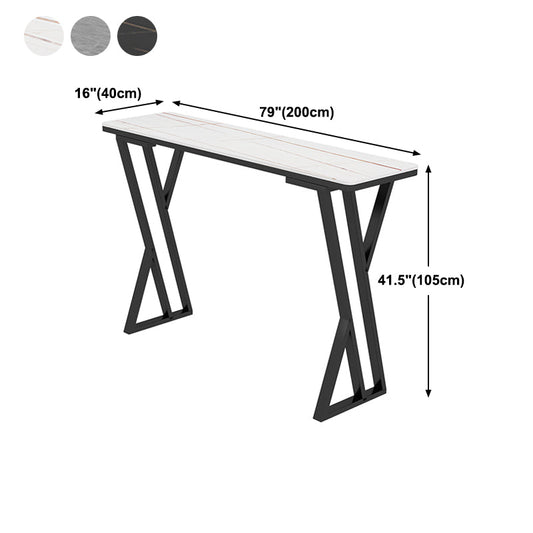 Stone Top Bar Table 42-inch Height Industrial Style Bistro Table for Restaurant Clearhalo 'Bar Furniture' 'Bar Tables' 'bar_tables' 'Furniture' 'furniture_bar_tables' 'Kitchen & Dining Furniture' 'kitchen&dining_furn' 'kitchen' 4240140