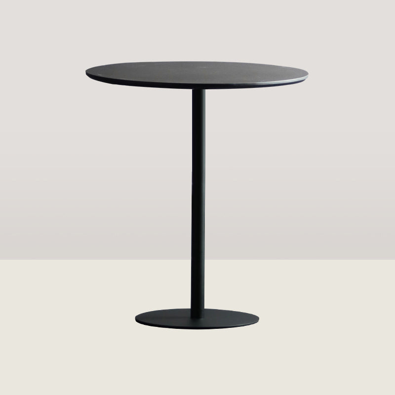 Industrial Wood Bar Dining Table Round Indoor Bistro Table with Single Pedestal Black Clearhalo 'Bar Furniture' 'Bar Tables' 'bar_tables' 'Furniture' 'furniture_bar_tables' 'Kitchen & Dining Furniture' 'kitchen&dining_furn' 'kitchen' 4240142