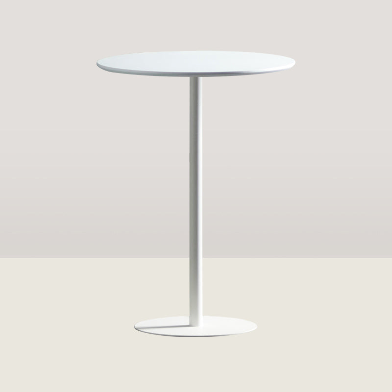 Industrial Wood Bar Dining Table Round Indoor Bistro Table with Single Pedestal White Clearhalo 'Bar Furniture' 'Bar Tables' 'bar_tables' 'Furniture' 'furniture_bar_tables' 'Kitchen & Dining Furniture' 'kitchen&dining_furn' 'kitchen' 4240143