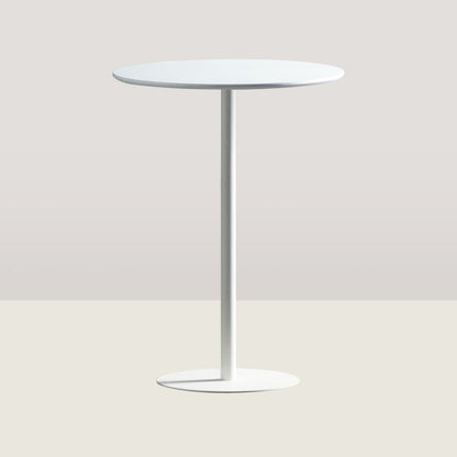Industrial Wood Bar Dining Table Round Indoor Bistro Table with Single Pedestal White Clearhalo 'Bar Furniture' 'Bar Tables' 'bar_tables' 'Furniture' 'furniture_bar_tables' 'Kitchen & Dining Furniture' 'kitchen&dining_furn' 'kitchen' 4240143