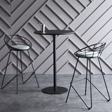 Industrial Wood Bar Dining Table Round Indoor Bistro Table with Single Pedestal Clearhalo 'Bar Furniture' 'Bar Tables' 'bar_tables' 'Furniture' 'furniture_bar_tables' 'Kitchen & Dining Furniture' 'kitchen&dining_furn' 'kitchen' 4240144