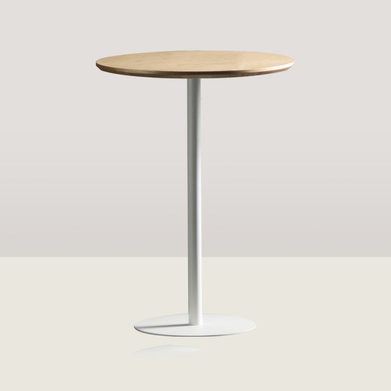 Industrial Wood Bar Dining Table Round Indoor Bistro Table with Single Pedestal Natural Clearhalo 'Bar Furniture' 'Bar Tables' 'bar_tables' 'Furniture' 'furniture_bar_tables' 'Kitchen & Dining Furniture' 'kitchen&dining_furn' 'kitchen' 4240145