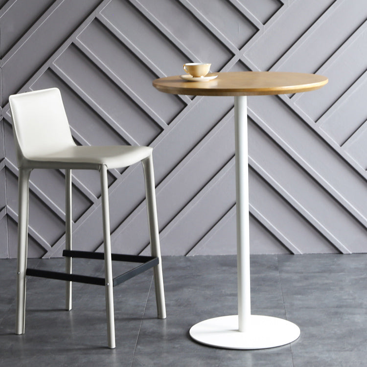Industrial Wood Bar Dining Table Round Indoor Bistro Table with Single Pedestal Clearhalo 'Bar Furniture' 'Bar Tables' 'bar_tables' 'Furniture' 'furniture_bar_tables' 'Kitchen & Dining Furniture' 'kitchen&dining_furn' 'kitchen' 4240158