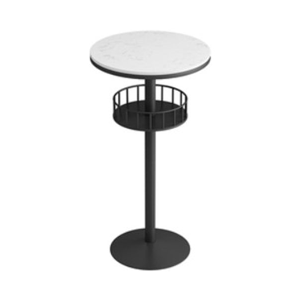 Nordic Artificial Marble Bar Table 42-inch Height Metal Base Bistro Table Black White Clearhalo 'Bar Furniture' 'Bar Tables' 'bar_tables' 'Furniture' 'furniture_bar_tables' 'Kitchen & Dining Furniture' 'kitchen&dining_furn' 'kitchen' 4240164