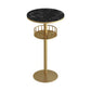 Nordic Artificial Marble Bar Table 42-inch Height Metal Base Bistro Table Gold Black Clearhalo 'Bar Furniture' 'Bar Tables' 'bar_tables' 'Furniture' 'furniture_bar_tables' 'Kitchen & Dining Furniture' 'kitchen&dining_furn' 'kitchen' 4240165