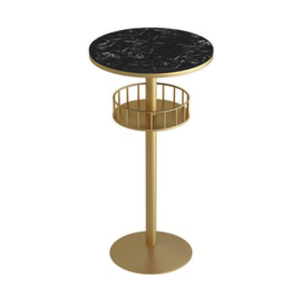 Nordic Artificial Marble Bar Table 42-inch Height Metal Base Bistro Table Gold Black Clearhalo 'Bar Furniture' 'Bar Tables' 'bar_tables' 'Furniture' 'furniture_bar_tables' 'Kitchen & Dining Furniture' 'kitchen&dining_furn' 'kitchen' 4240165