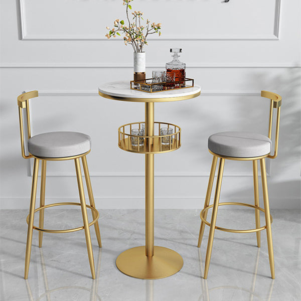 Nordic Artificial Marble Bar Table 42-inch Height Metal Base Bistro Table Clearhalo 'Bar Furniture' 'Bar Tables' 'bar_tables' 'Furniture' 'furniture_bar_tables' 'Kitchen & Dining Furniture' 'kitchen&dining_furn' 'kitchen' 4240169