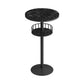 Nordic Artificial Marble Bar Table 42-inch Height Metal Base Bistro Table Black Black Clearhalo 'Bar Furniture' 'Bar Tables' 'bar_tables' 'Furniture' 'furniture_bar_tables' 'Kitchen & Dining Furniture' 'kitchen&dining_furn' 'kitchen' 4240170