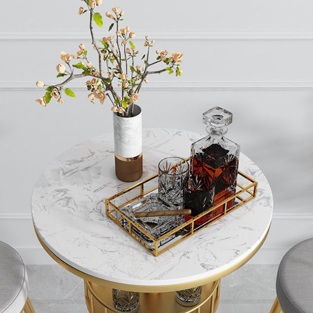 Nordic Artificial Marble Bar Table 42-inch Height Metal Base Bistro Table Clearhalo 'Bar Furniture' 'Bar Tables' 'bar_tables' 'Furniture' 'furniture_bar_tables' 'Kitchen & Dining Furniture' 'kitchen&dining_furn' 'kitchen' 4240171
