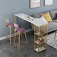 Artificial Marble Cocktail Bar Table 42-inch Height Metal Base Bar Height Storage Table Clearhalo 'Bar Furniture' 'Bar Tables' 'bar_tables' 'Furniture' 'furniture_bar_tables' 'Kitchen & Dining Furniture' 'kitchen&dining_furn' 'kitchen' 4240179