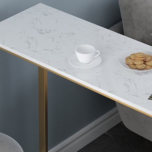 Artificial Marble Cocktail Bar Table 42-inch Height Metal Base Bar Height Storage Table Clearhalo 'Bar Furniture' 'Bar Tables' 'bar_tables' 'Furniture' 'furniture_bar_tables' 'Kitchen & Dining Furniture' 'kitchen&dining_furn' 'kitchen' 4240183