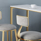 Artificial Marble Cocktail Bar Table 42-inch Height Metal Base Bar Height Storage Table Clearhalo 'Bar Furniture' 'Bar Tables' 'bar_tables' 'Furniture' 'furniture_bar_tables' 'Kitchen & Dining Furniture' 'kitchen&dining_furn' 'kitchen' 4240184