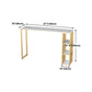 Artificial Marble Cocktail Bar Table 42-inch Height Metal Base Bar Height Storage Table Clearhalo 'Bar Furniture' 'Bar Tables' 'bar_tables' 'Furniture' 'furniture_bar_tables' 'Kitchen & Dining Furniture' 'kitchen&dining_furn' 'kitchen' 4240189