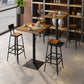 Industrial Square Hemlock Bar Dining Table Iron Indoor Bistro Table with Single Pedestal Clearhalo 'Bar Furniture' 'Bar Tables' 'bar_tables' 'Furniture' 'furniture_bar_tables' 'Kitchen & Dining Furniture' 'kitchen&dining_furn' 'kitchen' 4240195