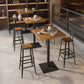 Industrial Square Hemlock Bar Dining Table Iron Indoor Bistro Table with Single Pedestal Clearhalo 'Bar Furniture' 'Bar Tables' 'bar_tables' 'Furniture' 'furniture_bar_tables' 'Kitchen & Dining Furniture' 'kitchen&dining_furn' 'kitchen' 4240201