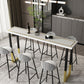 Glam Style Cocktail Bar Table 42-inch Height Wood Top Iron Frame Bar Table White Clearhalo 'Bar Furniture' 'Bar Tables' 'bar_tables' 'Furniture' 'furniture_bar_tables' 'Kitchen & Dining Furniture' 'kitchen&dining_furn' 'kitchen' 4240209
