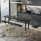 Glam Style Cocktail Bar Table 42-inch Height Wood Top Iron Frame Bar Table Clearhalo 'Bar Furniture' 'Bar Tables' 'bar_tables' 'Furniture' 'furniture_bar_tables' 'Kitchen & Dining Furniture' 'kitchen&dining_furn' 'kitchen' 4240216